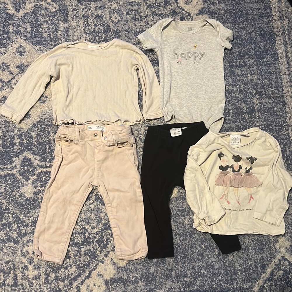 5 pieces baby girl clothes 9-12M